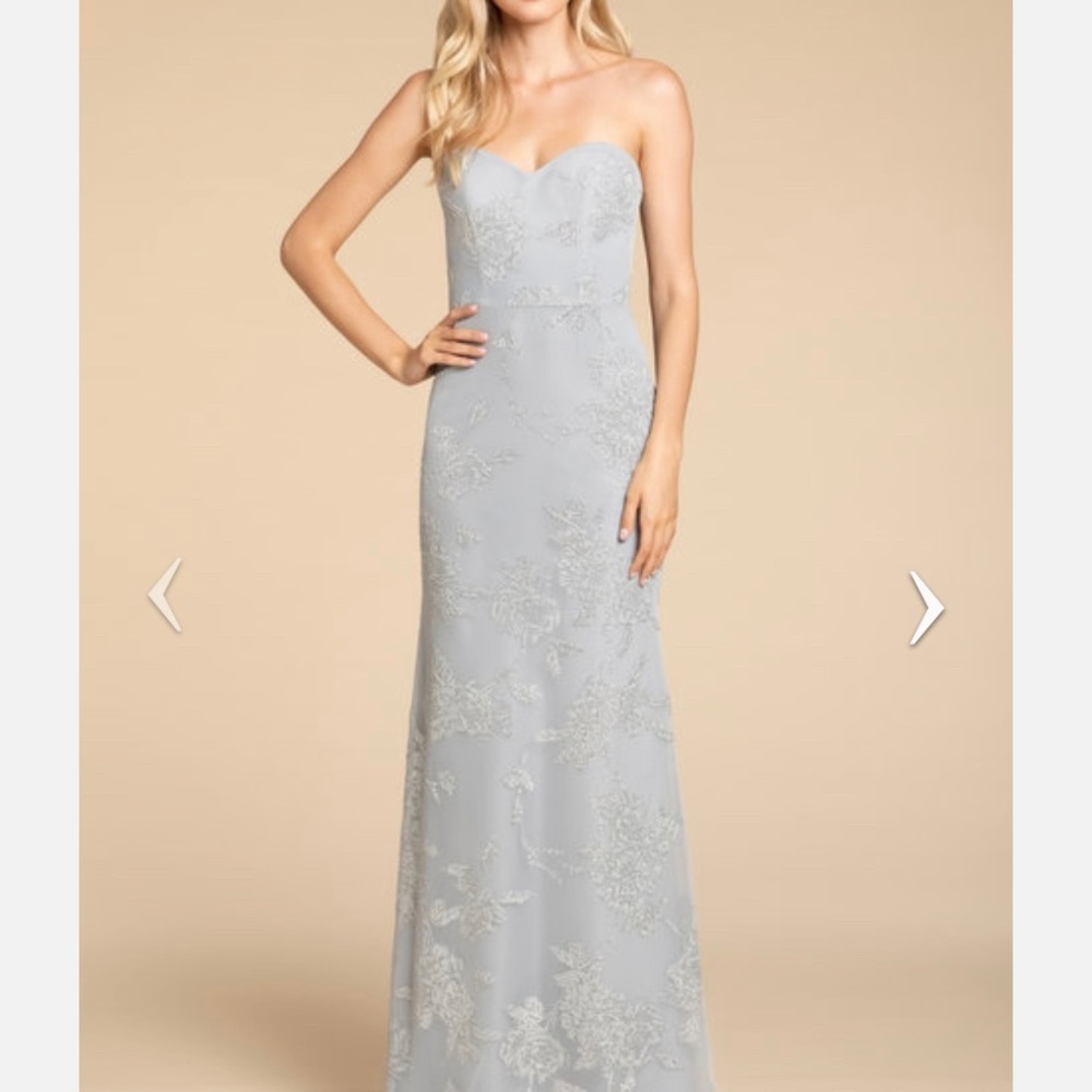 Hayley Paige NWT silver/slate bridesmaid dress
